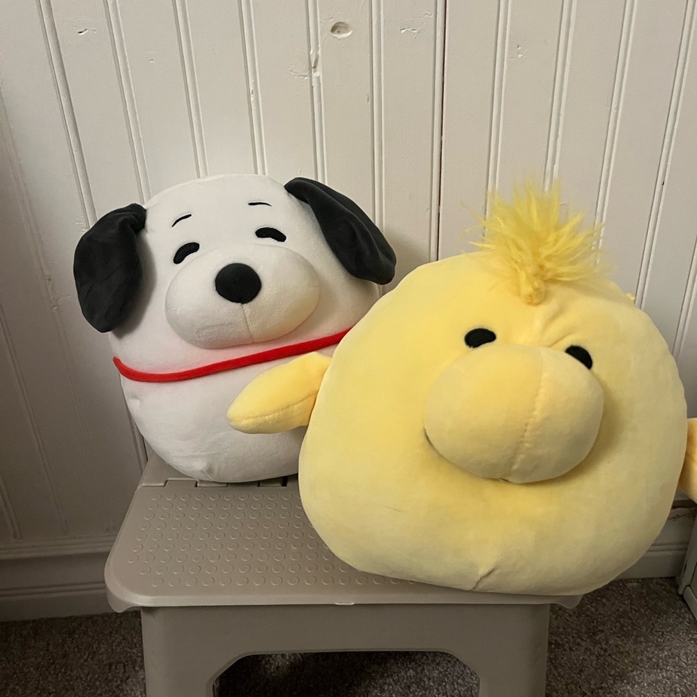 Squishmallows Snoopy and Woodstock Set - White, Black, Yellow